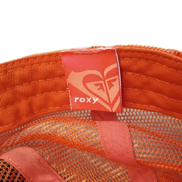 Roxy Girls Trucker Hat 8-16 Green Suede & Orange Mesh Snapback Cap - Picture 5 of 9